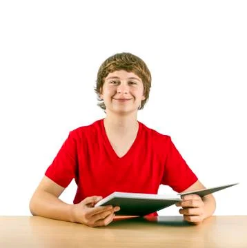 Cute pupil learning for school Stock Photos