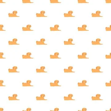 Cute puppy dog seamless pattern creating wallpaper Stock Illustration