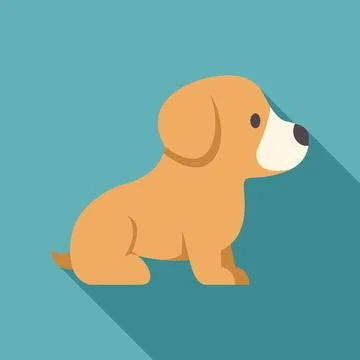 Cute puppy dog sitting on teal background Stock Illustration