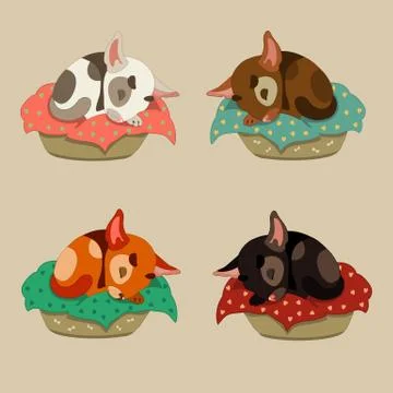 Cute puppy sleeping Stock Illustration