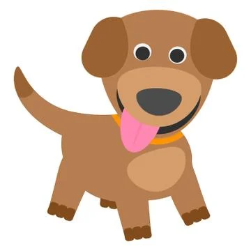 Cute puppy on a white background. Vector illustration. Stock Illustration