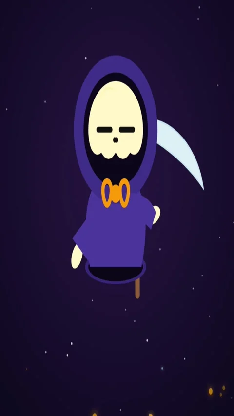 Cute purple alien character with big eyes and antennae waving Stock Footage 341845871