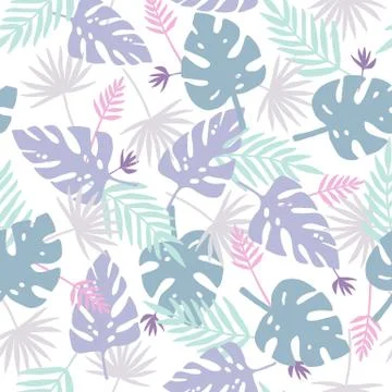 Cute purple leafs pattern. Stock Illustration