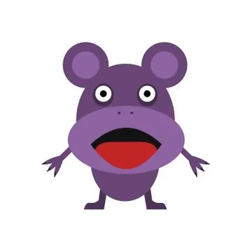 Cute purple mouse Stock Illustration