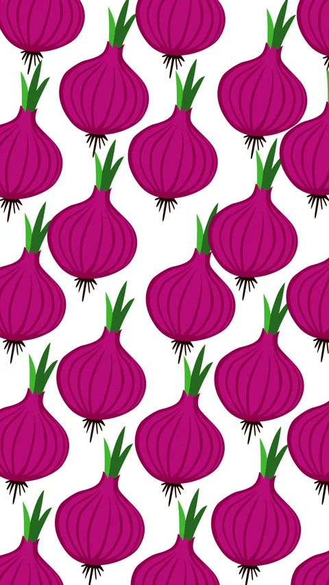 Cute Purple Onion Seamless Pattern Red Onion Vegetable Illustration Backgrou Stock Footage 347941957