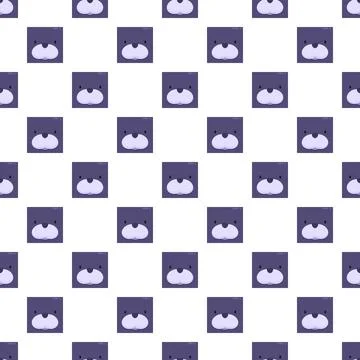Cute purple seal faces repeating pattern background Stock Illustration