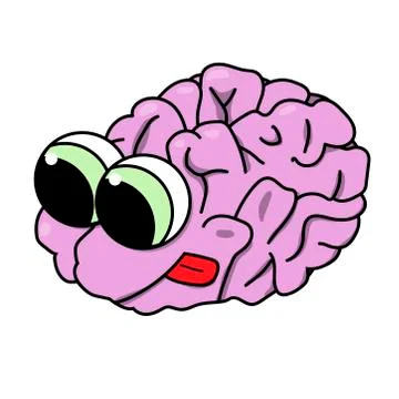 Cute purposeful cartoon brain. Isolated stock illustration Stock Illustration