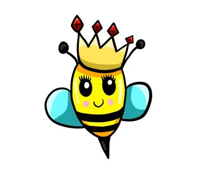 Cute Queen Bee Stock Illustration