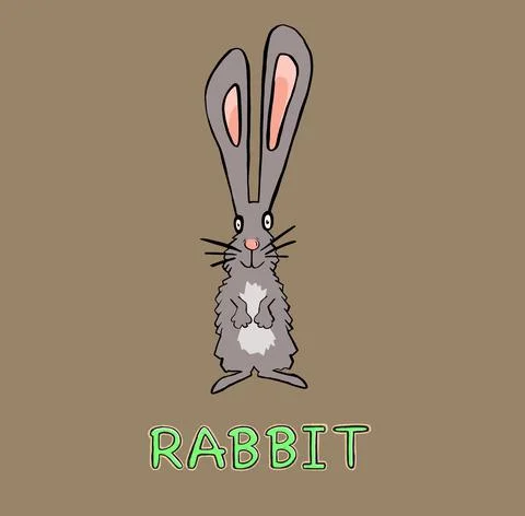 Cute rabbit animal in frame circular illustration design. Stock Illustration