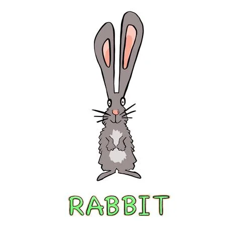 Cute rabbit animal in frame circular illustration design. Stock Illustration