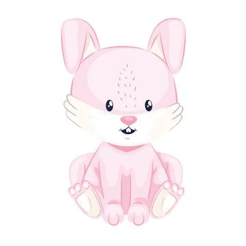 Cute rabbit animal Stock Illustration