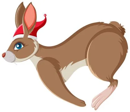 Cute rabbit cartoon character running Stock Illustration