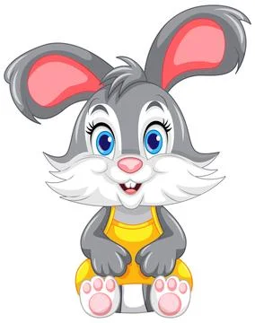 Cute Rabbit Cartoon Character Vector Stock Illustration