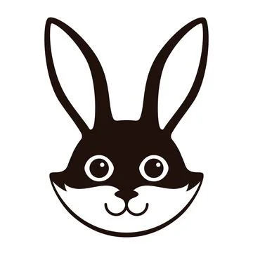 Cute rabbit, cartoon flat icon design, like a logo Stock Illustration