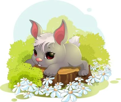 Cute rabbit cartoon Stock Illustration