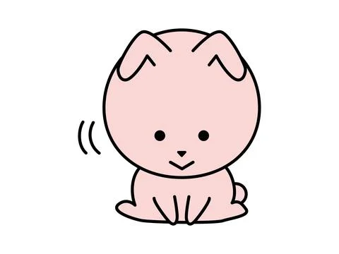 A cute rabbit character bows Stock Illustration