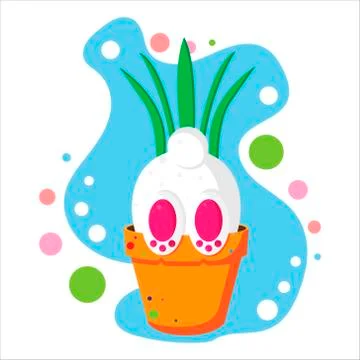 Cute rabbit character, Easter bunny vector illustration. Stockillustratie