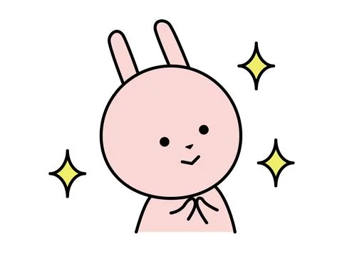 A cute rabbit character makes a wish. Stock Illustration