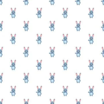 Cute rabbit characters forming a seamless pattern background Stock Illustration