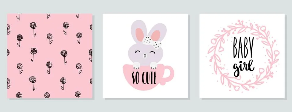 Cute rabbit in a cup Stock Illustration