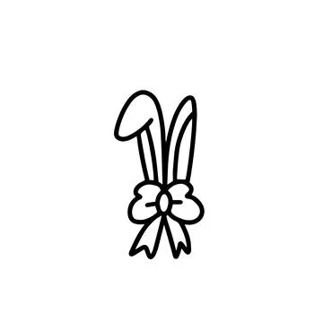 Cute rabbit ears hat. Bunny ears. doodle style Stock Illustration