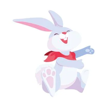 Cute rabbit easter character Stock Illustration
