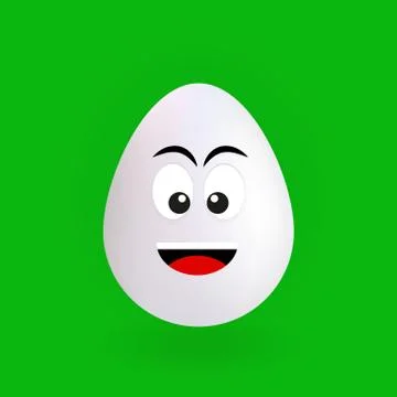 Cute rabbit egg character with green background, vector Stock Illustration