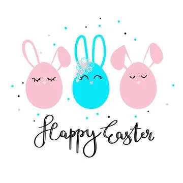 Cute rabbit eggs Stock Illustration