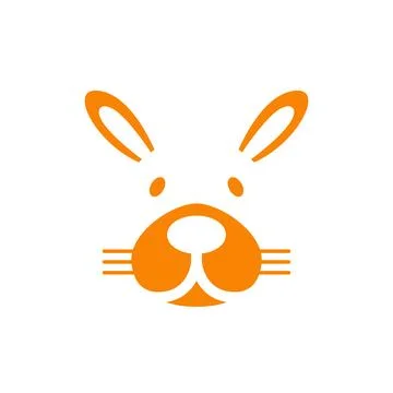Cute rabbit face adorable flat logo design vector Illustrazione stock