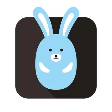 Cute rabbit face and body flat design, vector Stock Illustration