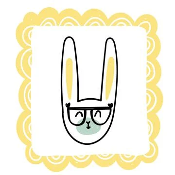 Cute rabbit face Stock Illustration