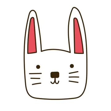 Cute rabbit hand-drawn Stock Illustration