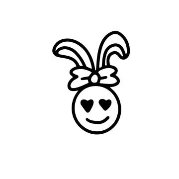 Cute rabbit head. Bunny with a bow Stock Illustration