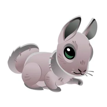 Cute rabbit isolated on white background. Vector illustration  Stock Illustration
