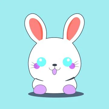Cute rabbit mascot vector cartoon style Stock Illustration