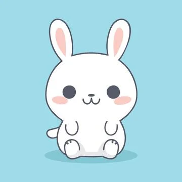 Cute rabbit mascot vector cartoon style Stock Illustration
