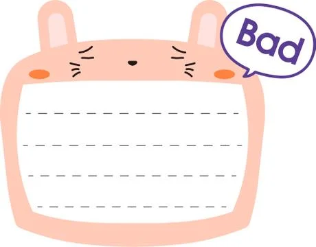 Cute Rabbit noteboard Stock Illustration