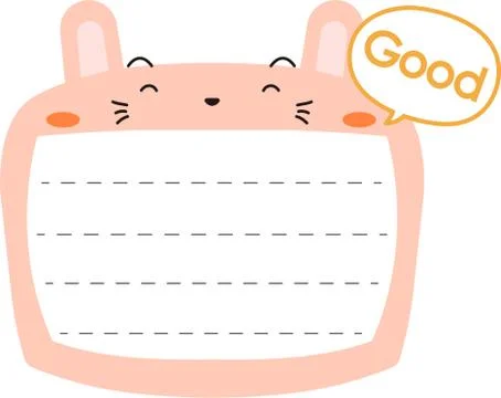 Cute Rabbit noteboard Stock Illustration