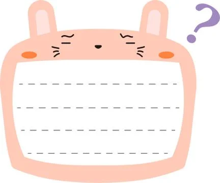 Cute Rabbit noteboard Stock Illustration