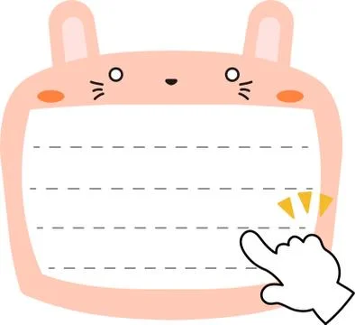 Cute Rabbit noteboard Stock Illustration