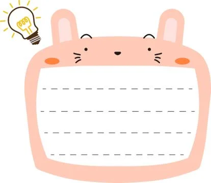 Cute Rabbit noteboard Stock Illustration