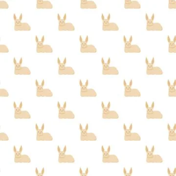 Cute rabbit repeating pattern on white background Stock Illustration