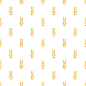 Cute rabbit repeating pattern on white background Stockillustratie