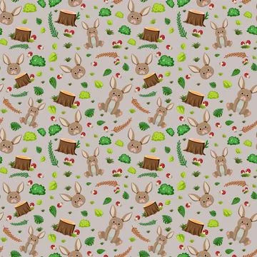 Cute rabbit seamless pattern Illustrazione stock