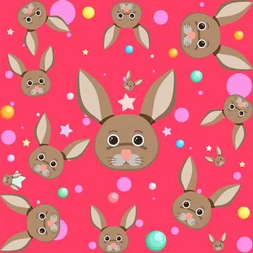 Cute rabbit seamless pattern Illustrazione stock