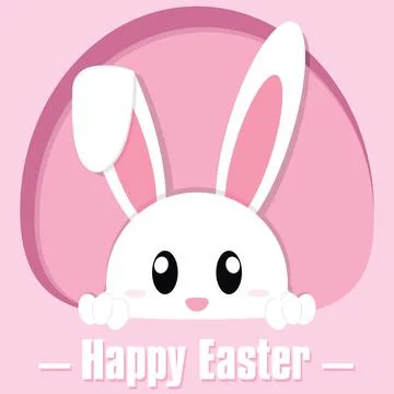 Cute rabbit showing its head Happy easter Vector Stockillustratie