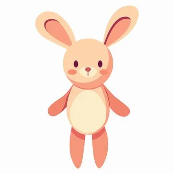 Cute Rabbit on White Background. Stock Illustration