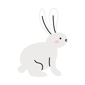 Cute rabbit white pet Stock Illustration