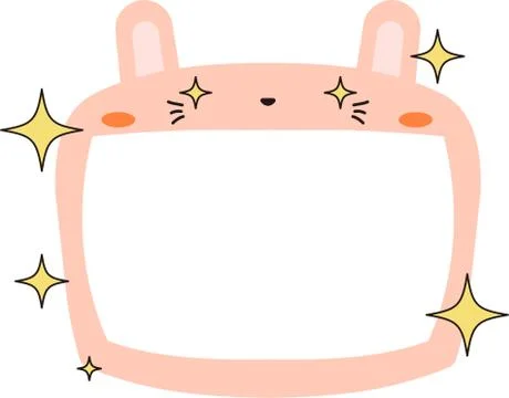 Cute Rabbit whiteboard Stock Illustration