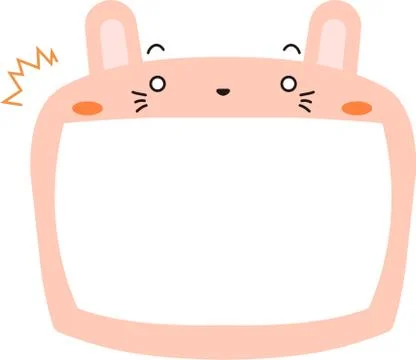 Cute Rabbit whiteboard Stock Illustration